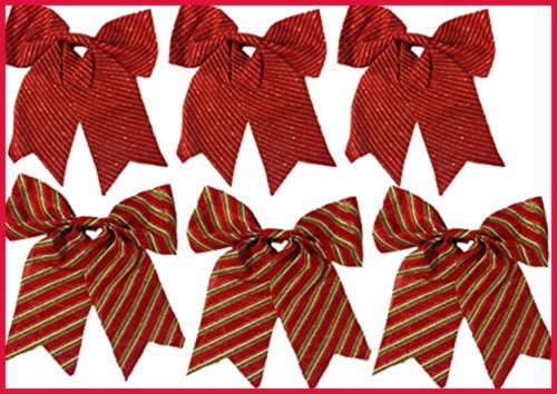Christmas Holiday RED Bow W Stripes Burlap Luxury 3 GOLD & Multi Colored Bows