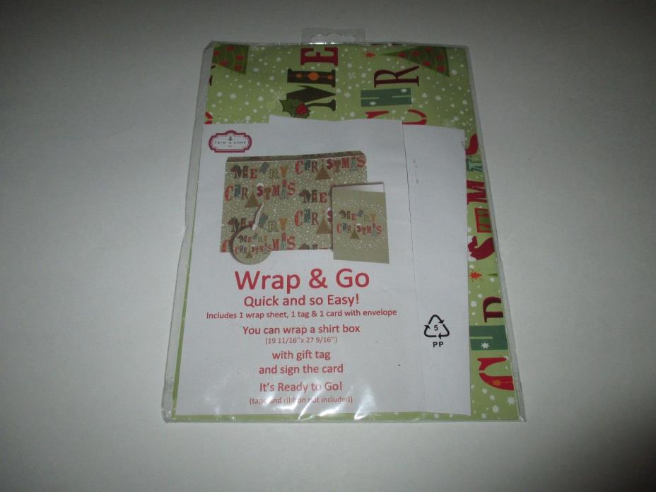 New Trim a Home Wrap & Go 1 Wrap Sheet 1 Tag & 1 Card