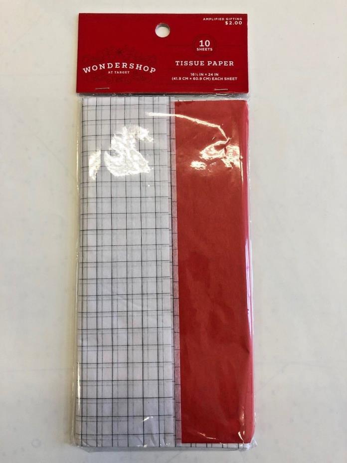 6 pack of red and white with graph tissue paper wrapping presents xmas Valentine