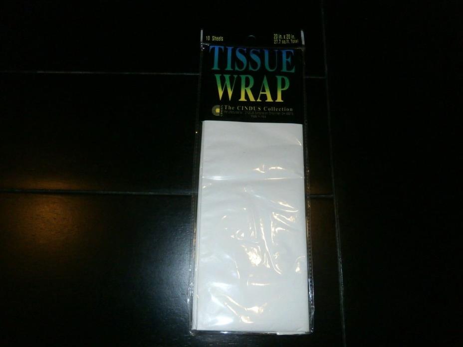 Cindus Tissue Wrap, 20 by 20-Inch, White 10/Pkg