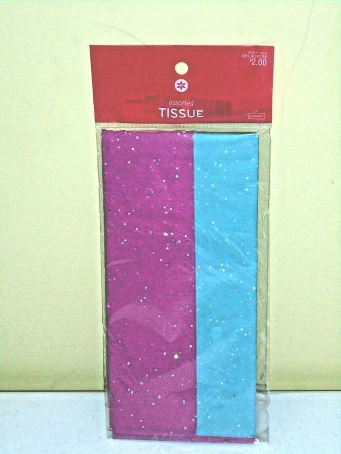 Pink Blue Glitter Gift Tissue Paper NEW 16.5