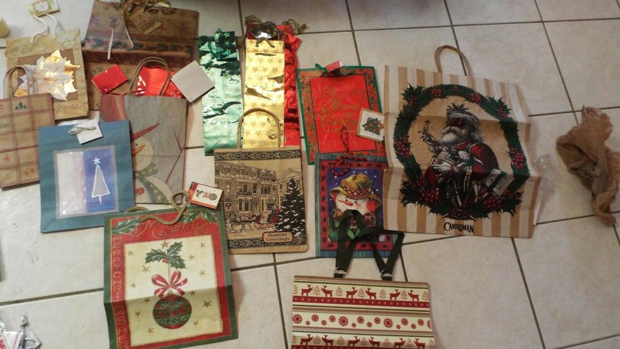 Big lot or red green gold Christmas holidays xmas gift bags & boxes gift wrap