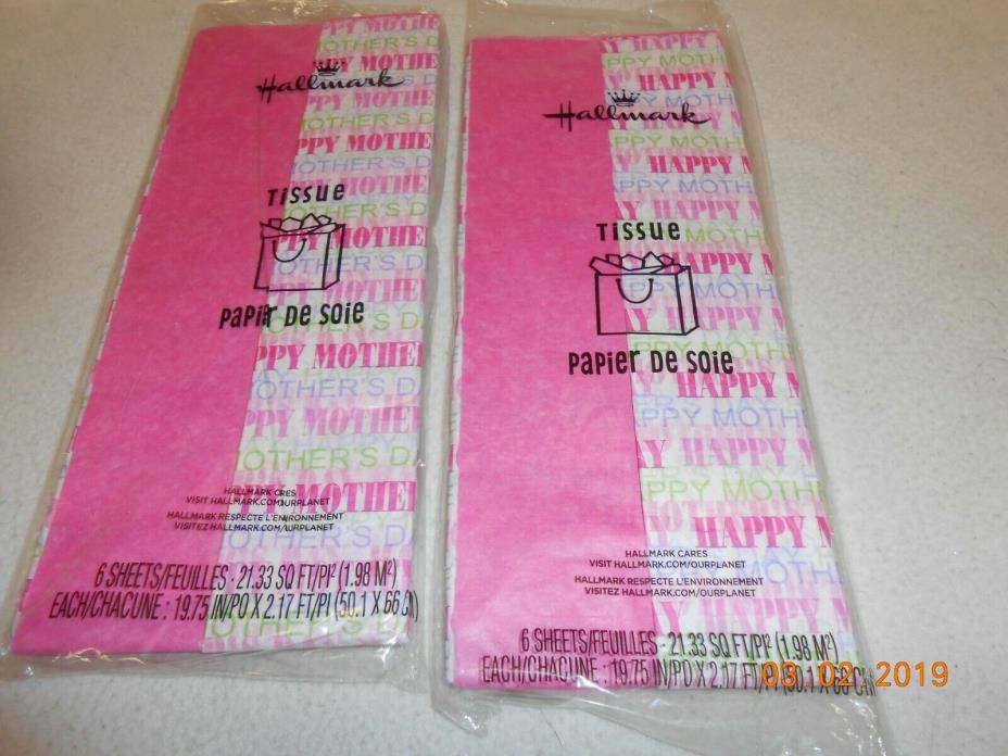 New lot 2 packs Hallmark pretty Mother's Day wrap it tissue paper for gift bags