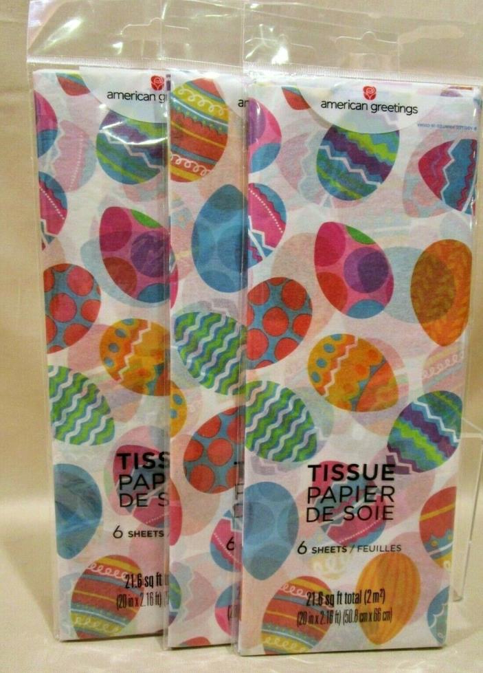 GIFT WRAPPING TISSUE PAPER Easter Egg Design 18 Sheets 20 x 24  EACH SHEET-NEW