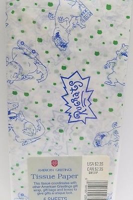 Rugrats Tissue Paper Reptar 5 Sheets NEW Gift Wrapping American Greetings Vtg