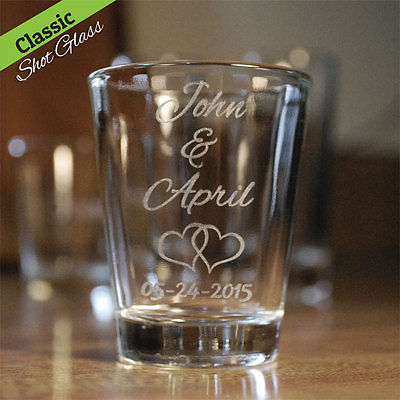 4 Personalized classic shot glasses, great gift!