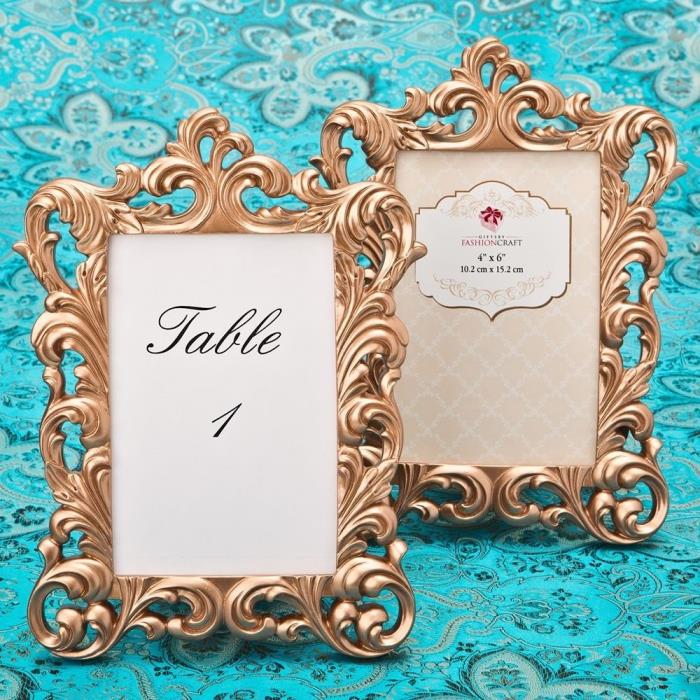 12 Rose Gold Baroque Vintage Frames Wedding Bridal Baby Shower Party Table Favor