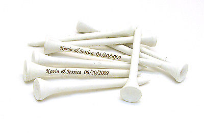 120 WHITE PERSONALIZED GOLF TEES, FREE SHIPPING!