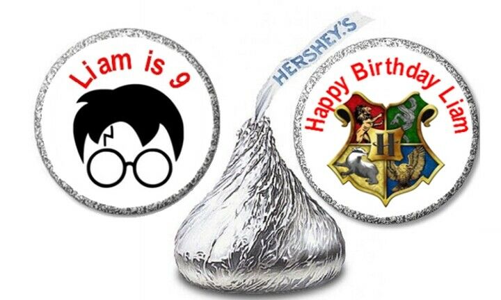 216 HARRY POTTER BIRTHDAY PERSONALIZED Kisses Kiss Stickers Labels Favor