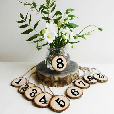10Pcs 1-10 Wood Table Numbers Tag Wedding Hanging Seats Number Sign Rustic Weddi