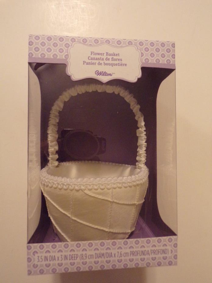 Wilton Flower Basket NEW in box 3.5 IN DIA x 3 IN Deep IVORY