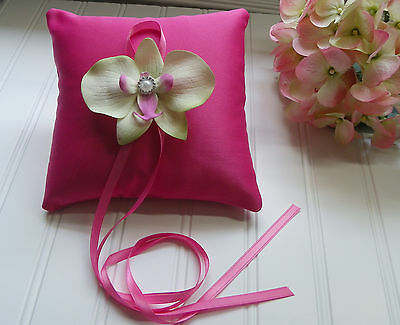 Pink Matte Satin Ring Bearer Wedding Pillow