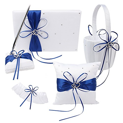 Wedding Flower Girl Basket Rings For Ring Bearer Pillow Garter Guest Book Pen DH