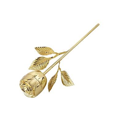 Elegance Rose Ring Holder with Long Stem, Gold