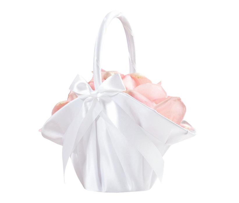 Large Satin Basket-White