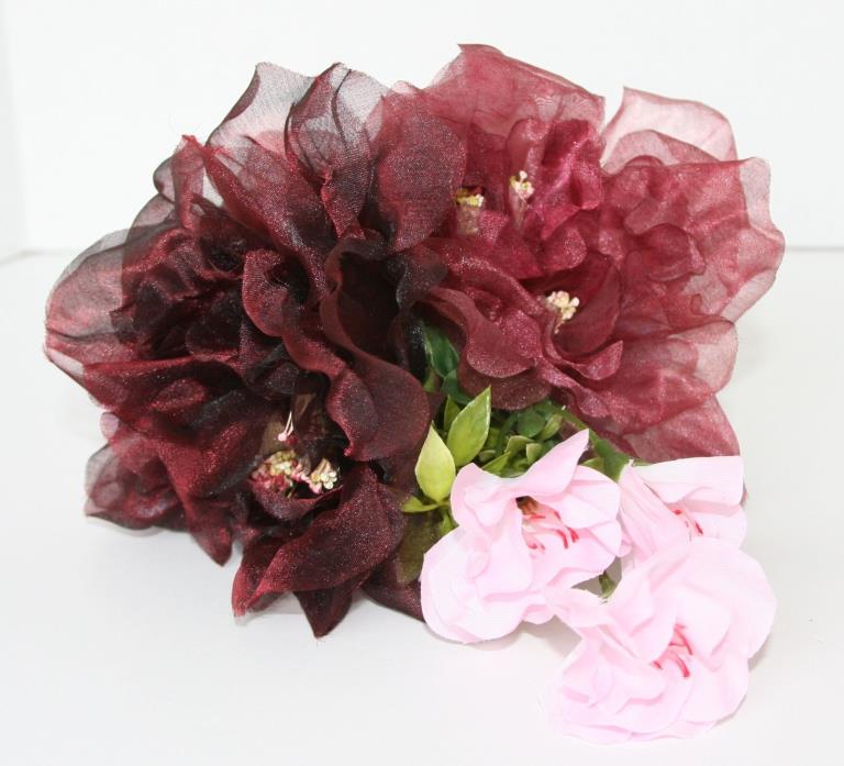 Adorable small bouquet faux flowers, wedding, basket decor, bike basket decor