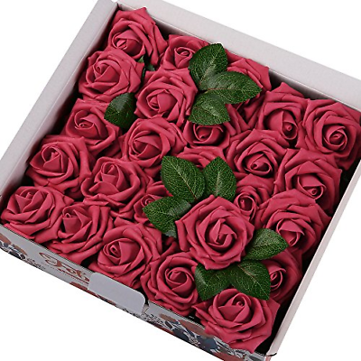 Febou Artificial Flowers, Real Touch Artificial Foam Roses Decoration DIY for
