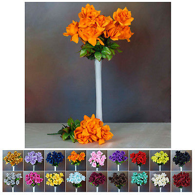 168 Open Velvet Roses Wedding Flowers Bouquets DIY Decoration Supply - 16 Colors