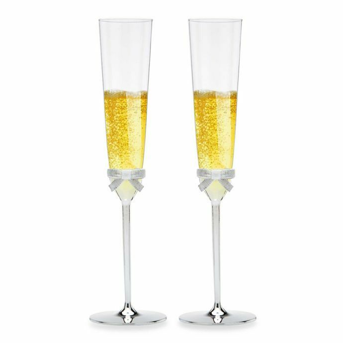 NIB Kate Spade Grace Avenue Wedding Toast Crystal Flute Pair (Set of 2) $65 NEW