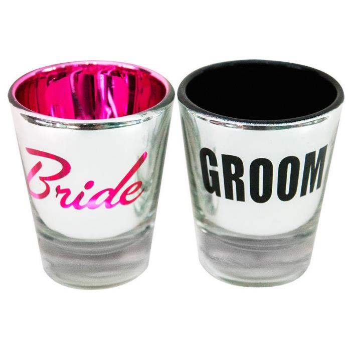 Bachelorette Party Bride And Groom Shot Glass Set