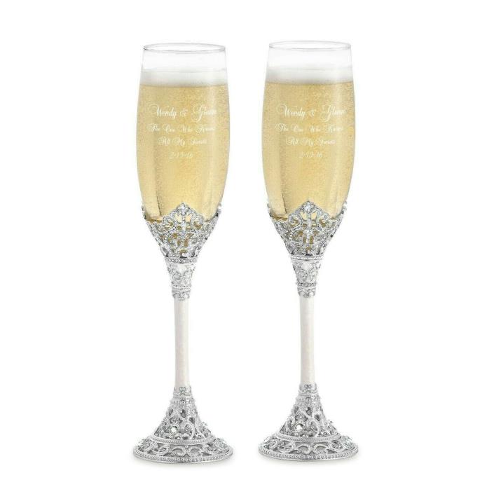 Fifth Avenue Toasting Flutes; Champagne Flutes ~ Bling ~ New