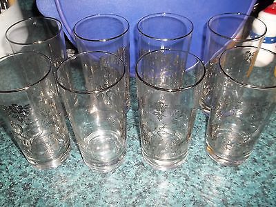 Vintage 25th Silver Anniversary - set of 8 Glasses