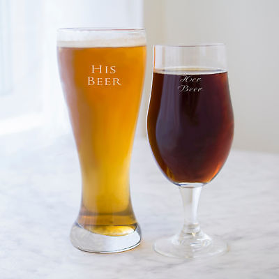 His and Hers Pilsners Glasses