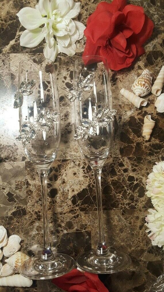 Wedding glass Champagne Flutes Engagement Champagne flutes bridal gift flutes