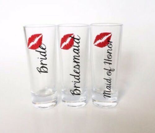 Personalized Custom Shot Glasses Set 3 Hand painted Bride&Bridesmaids Party????