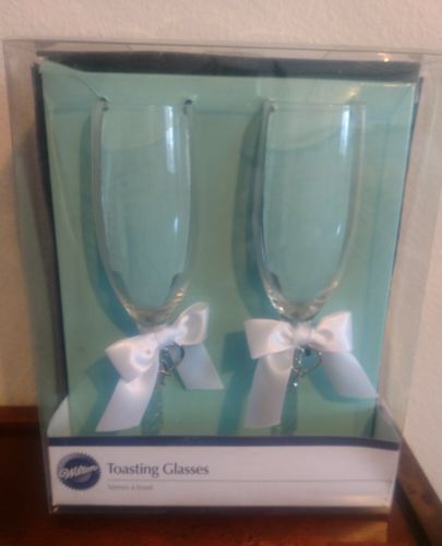Wedding Champagne Toasting Glasses Flutes by Wilton new