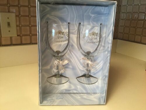 Treasure Masters Derry Elegance 50th Anniversary Toast Glasses NIB