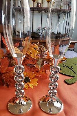 Crystal Heart Champagne Flutes