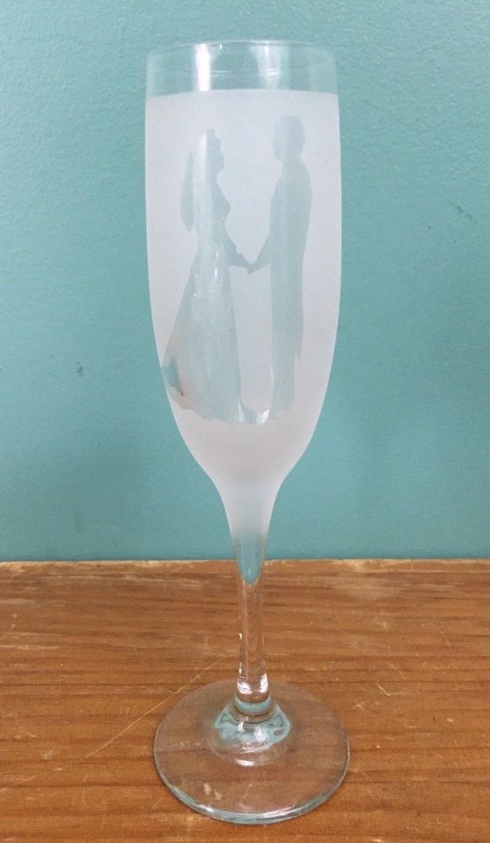 NEW Wedding Frosted Glass Champagne Flute - 8 3/4