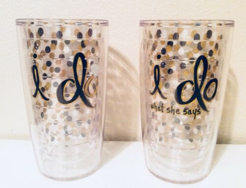 Tervis Tumbler Wedding Glasses  I Do And I Do What She Says Cups Mugs
