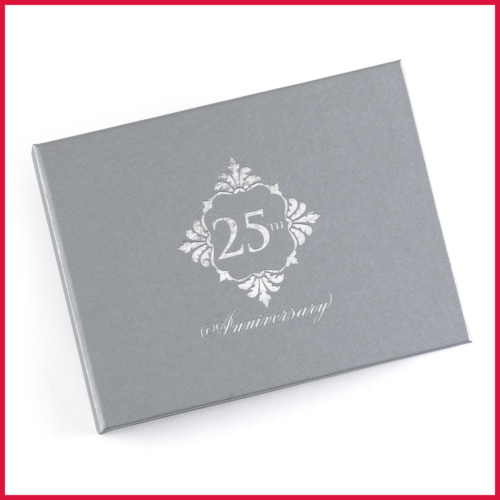 Silver Anniversary Guest Book FREE SHIPPING