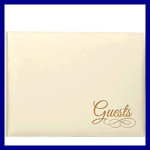 IVORY Guest Book Withgold Detail Wedding & Engagem W/Gold 6 Toys Games