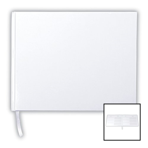 White Guest Book Guestbook Hardcover W Lines For Name Address & Notes 7