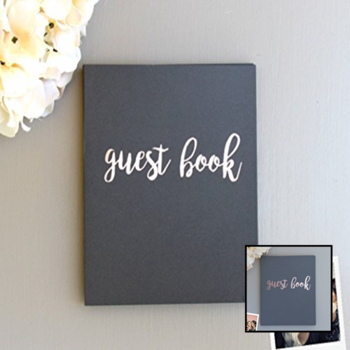 Guest Book Softcover Flat Lay Cardstock Compact 8.5