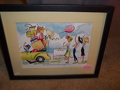BRIDAL SHOWER PRINT FRAMED & MATTED NEW BY MPRESSIONS FUNNY