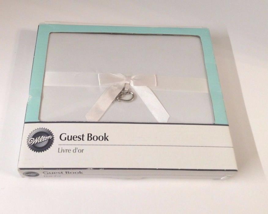 Wilton Wedding Sweetheart Bow White Guest Book 8.25