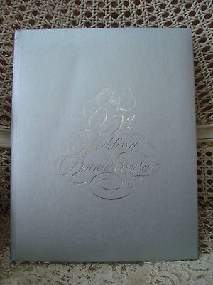 DELUXE OUR 25TH WEDDING ANNIVERSARY SILVER KEEPSAKE GUEST BOOK **NEW**
