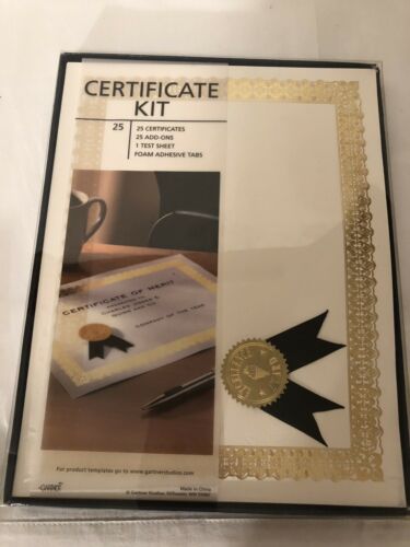 Gartner Studios Gold Foil Certificate Kit 25 Ct New