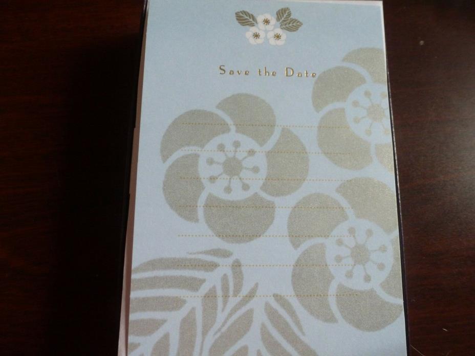 Lot of 55 Hallmark Save the Date Cards & Envelopes  Single-Panel Blue & Gold