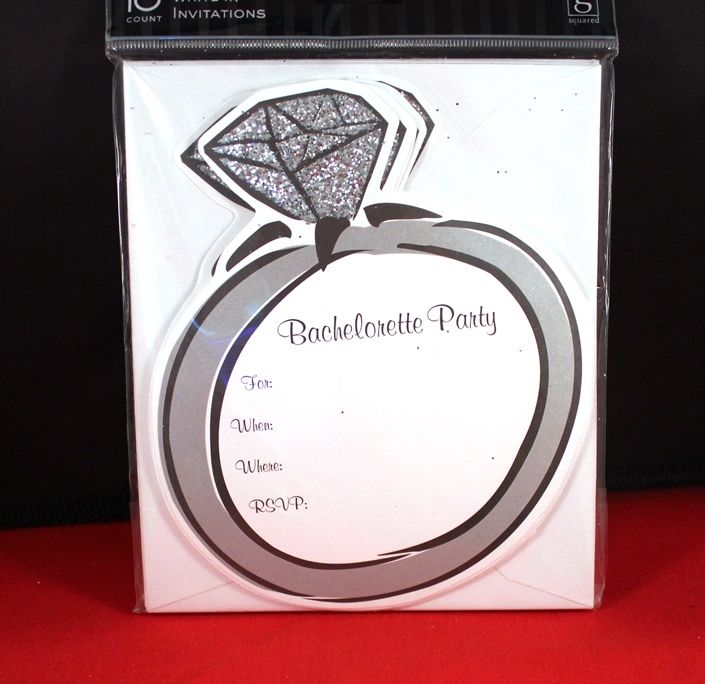 New 10pk Write-In Ring Shape Bridal Shower Bachelorette Party Invitations
