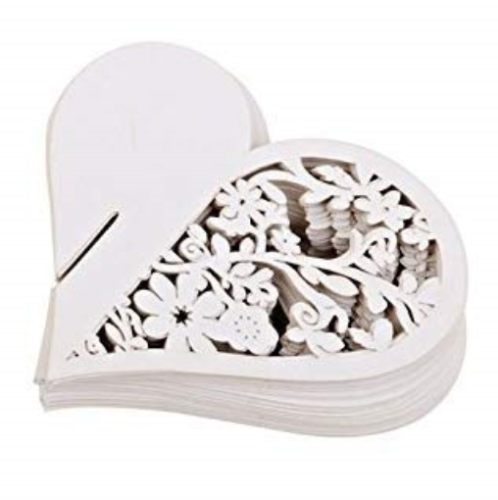 AHAPPY 50pcs 3D Laser Cut Love Heart Cards Wine Glass Cup Card for Wedding Party