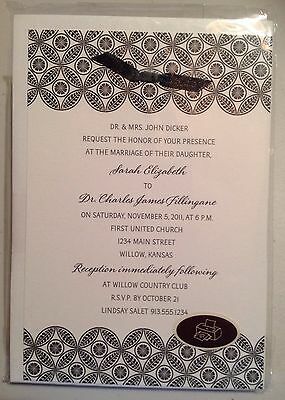 Hallmark Invitations Black and White Design Any Occasion Ribbon - Print at home