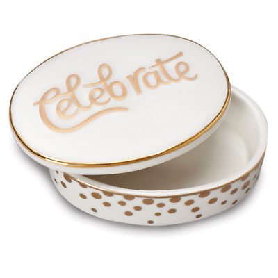 Porcelain & Gold-tone Celebrate Keepsake Box