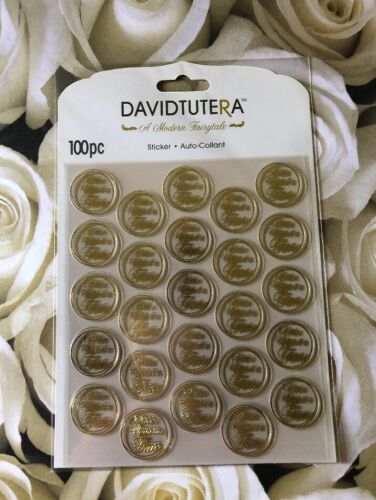 Once Upon a Time By David Tutera 100 Gold Foil & Clear Seals Wedding Stickers