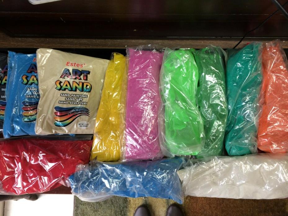 Large Lot of Colored Sand - 11 colors - approximately 15 pounds