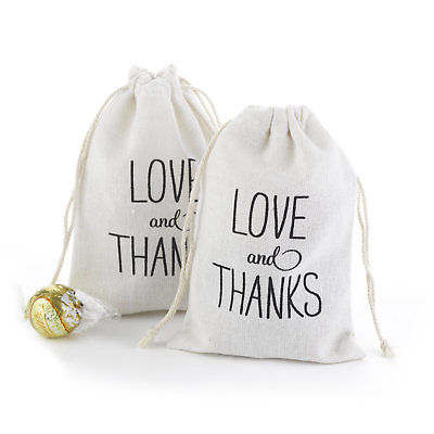 Hortense B Hewitt Love and Thanks Cotton Favor Bags Set of 25
